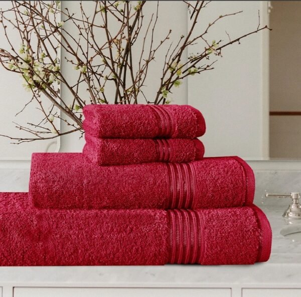 Export Quality 100% Premium Soft Cotton 4-Pcs Towel Set Gift Pack Article 4